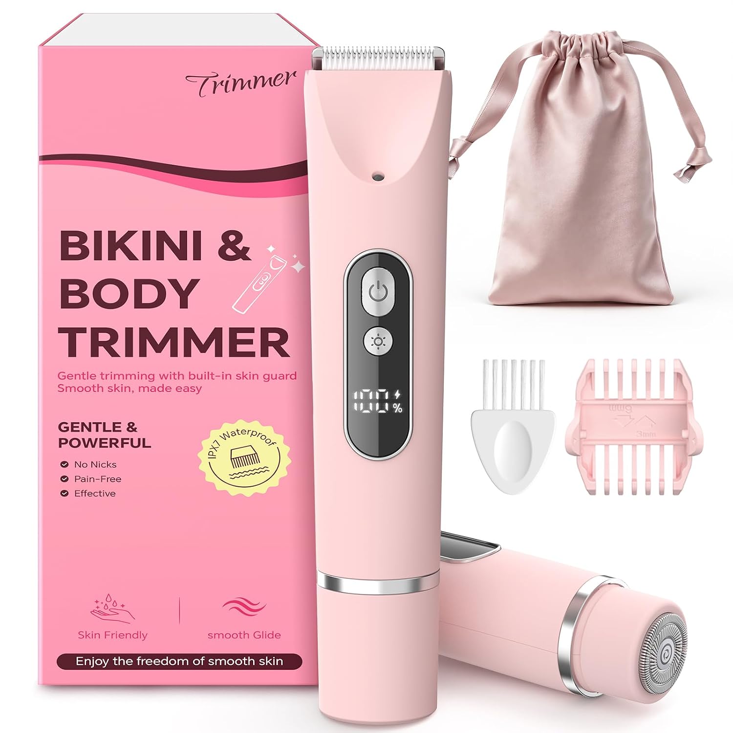 Detalle de CoolHair Bikini Trimmer for Women: 2-in-1 Wet/Dry Electric Shaver for Sensitive Skin