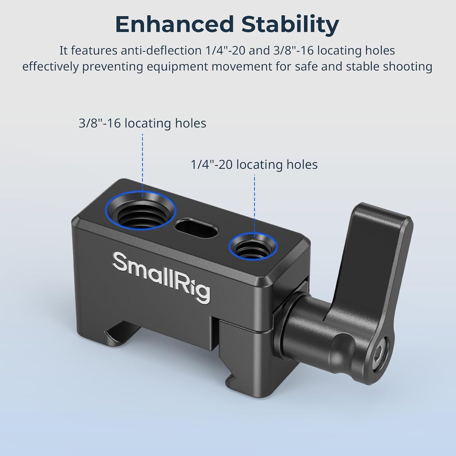 Detalle 2 de SMALLRIG 1973 NATO Rail Clamp pour montage EVF, moniteur et bras magique