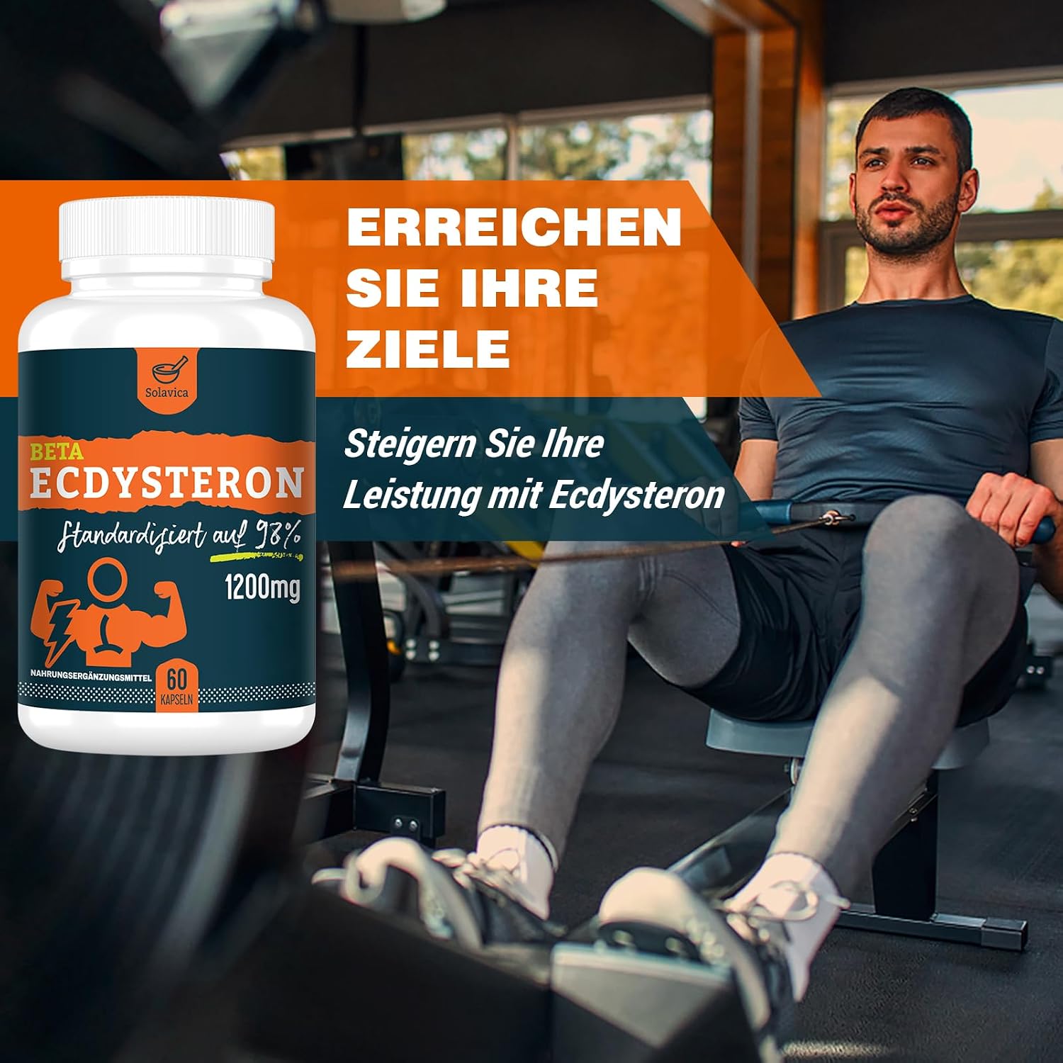 Detalle 2 de Beta-Ecdysteron Supplement 1200 mg pro Portion – 1-Monats-Vorrat (60 Kapseln, 4er Pack) mit 98% Reinheit