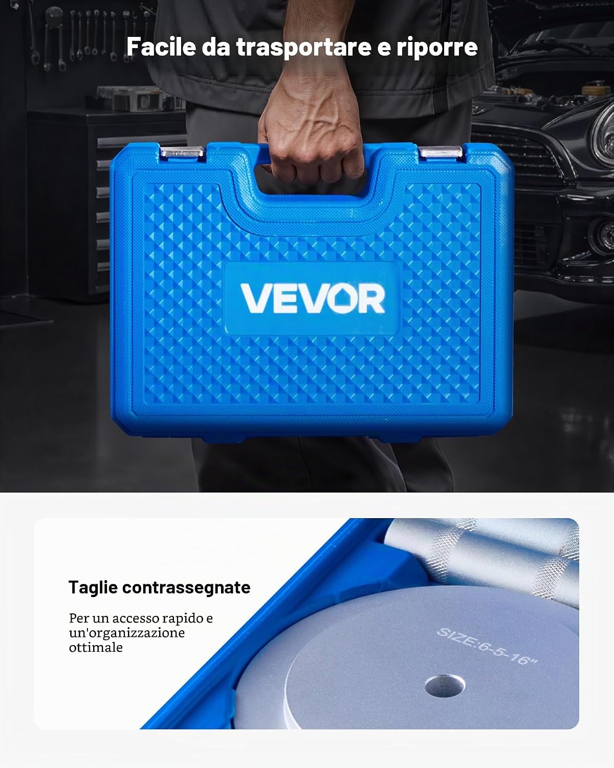 Thumbnail 5 de VEVOR Set di Estrattori Separatori per Cuscinetti, 7 Pezzi con Boccole e Asta di Prolunga: Kit robusto per installazione e rimozione gravosa