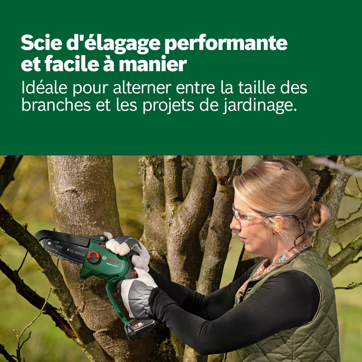 Thumbnail 4 de Bosch EasyChain 18V-15-7 : mini élagueur sans fil compact pour couper le bois (sans batterie)