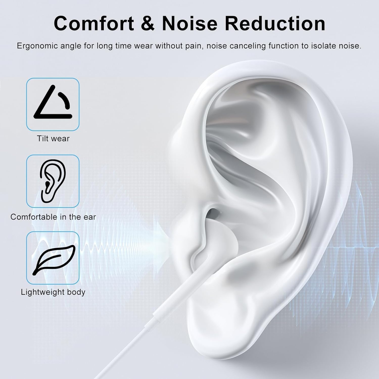 Thumbnail 5 de USB C Headphones for iPhone & iPad and More: Built-in Mic, Volume Control, Wired USB-C Earbuds