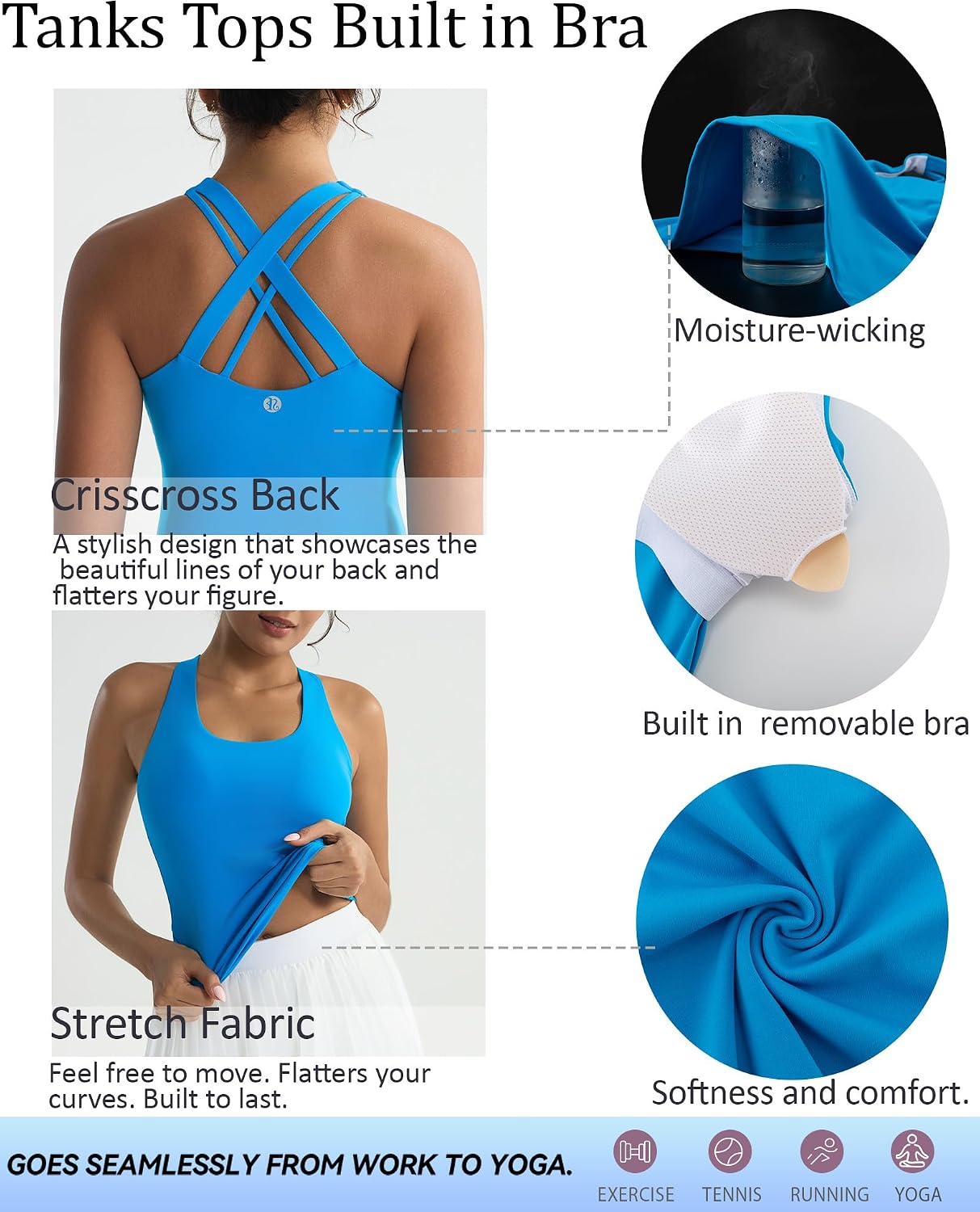 Thumbnail 5 de Running Girl tank top with built-in bra