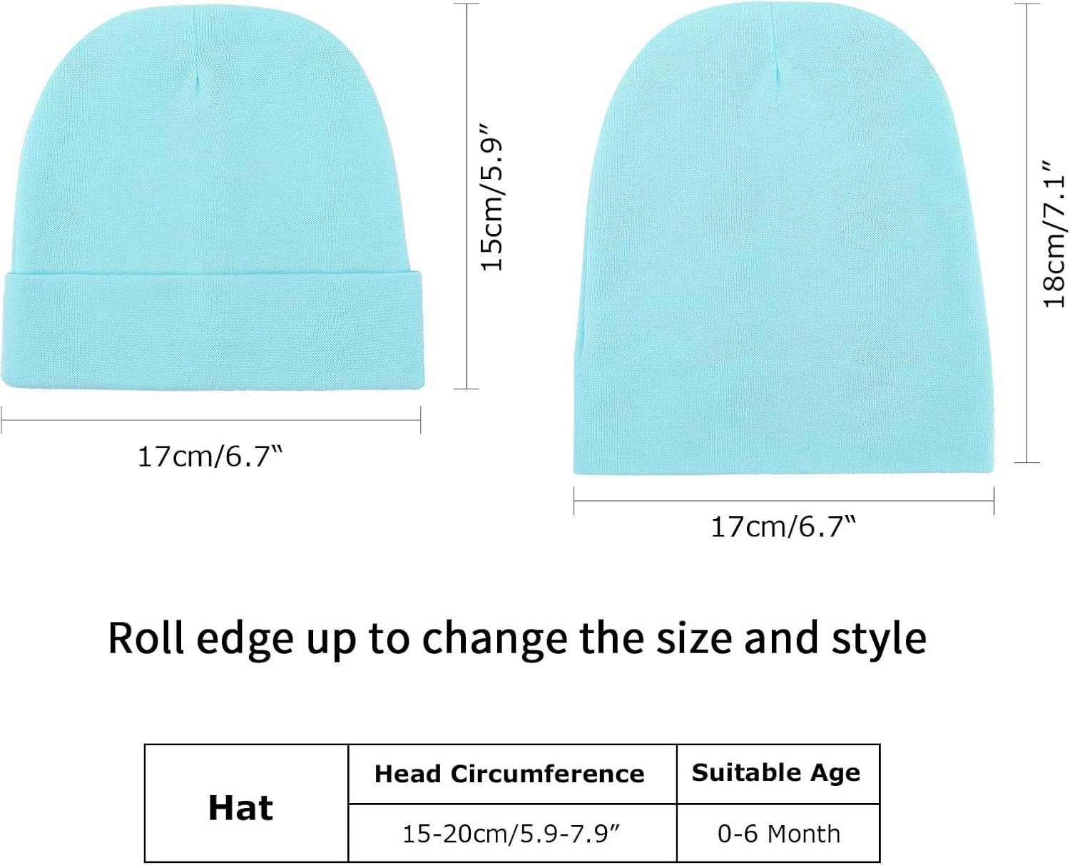Thumbnail 6 de DRESHOW 6-Piece Baby Newborn Beanie Hats – Soft Knit Caps for 0–6 Months
