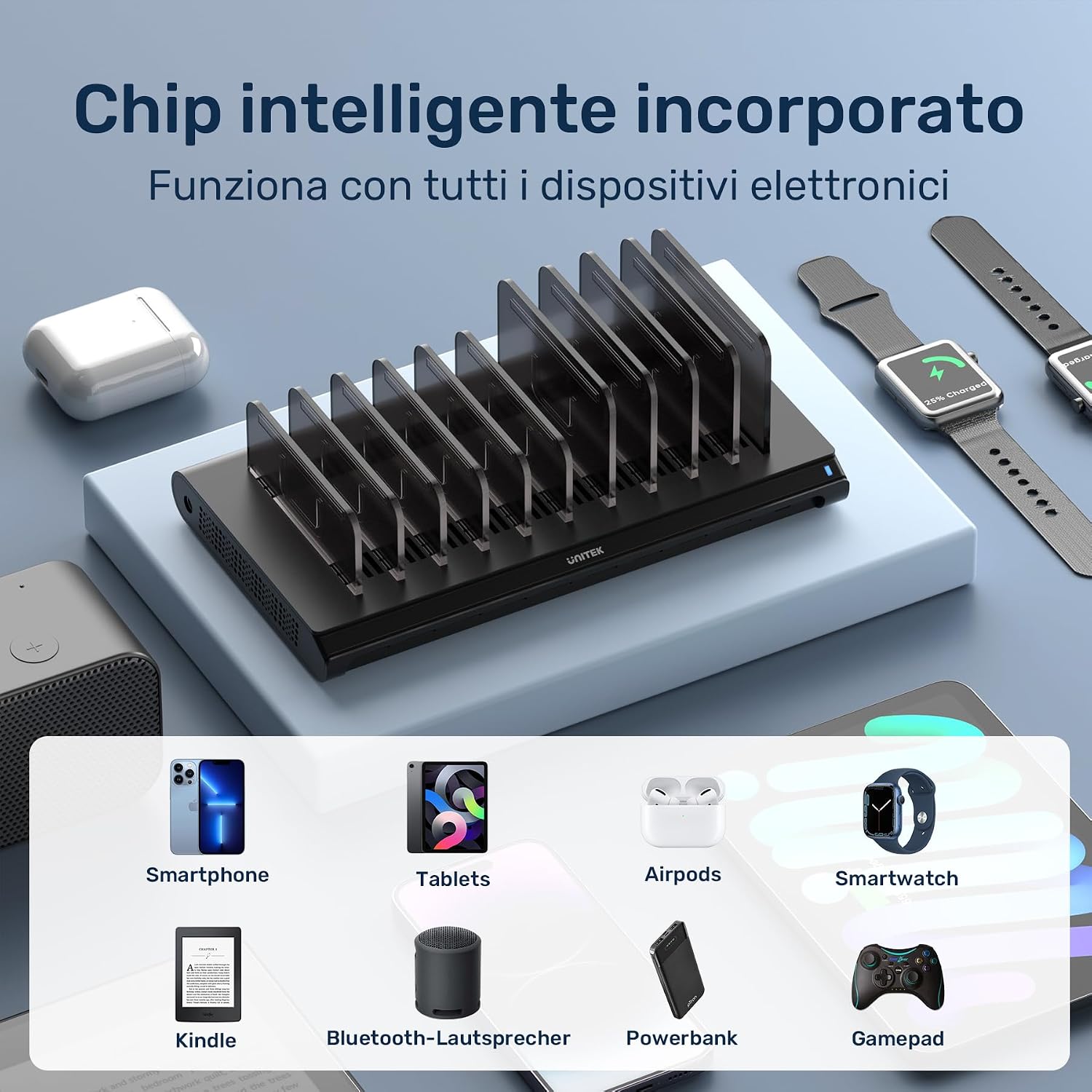 Thumbnail 3 de Unitek Stazione ricarica USB 120 W 10 porte
