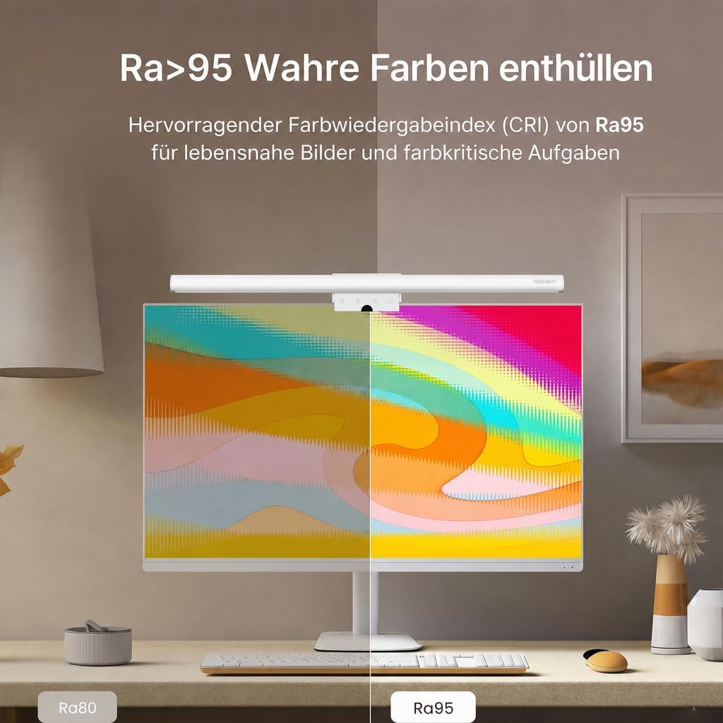Detalle de Yeelight Monitor Light Bar 40 cm – kabellose Fernbedienung, dimmbar, RG0 Augenschutz, USB-Schreibtischlampe