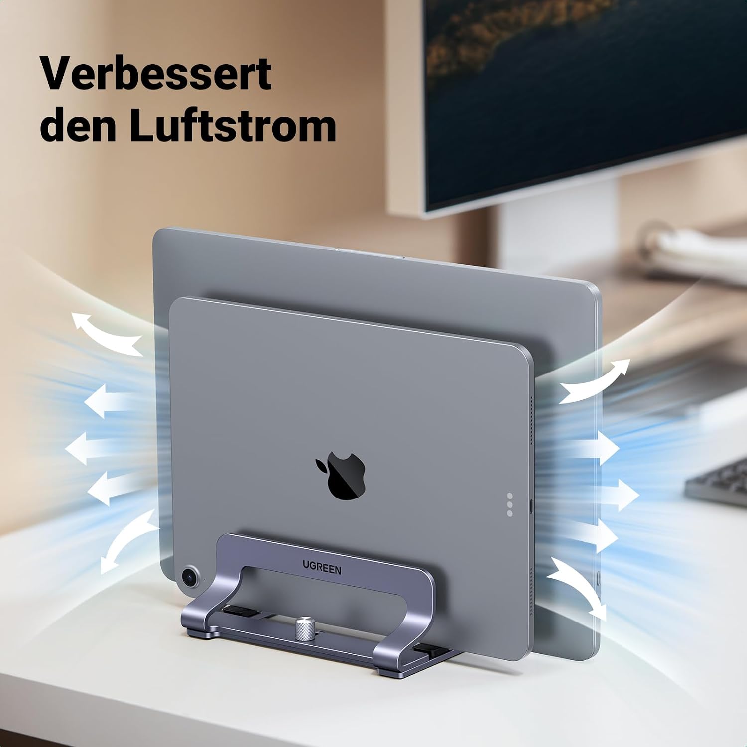 Detalle 2 de UGREEN Vertikaler Laptop-Ständer 3 Slot