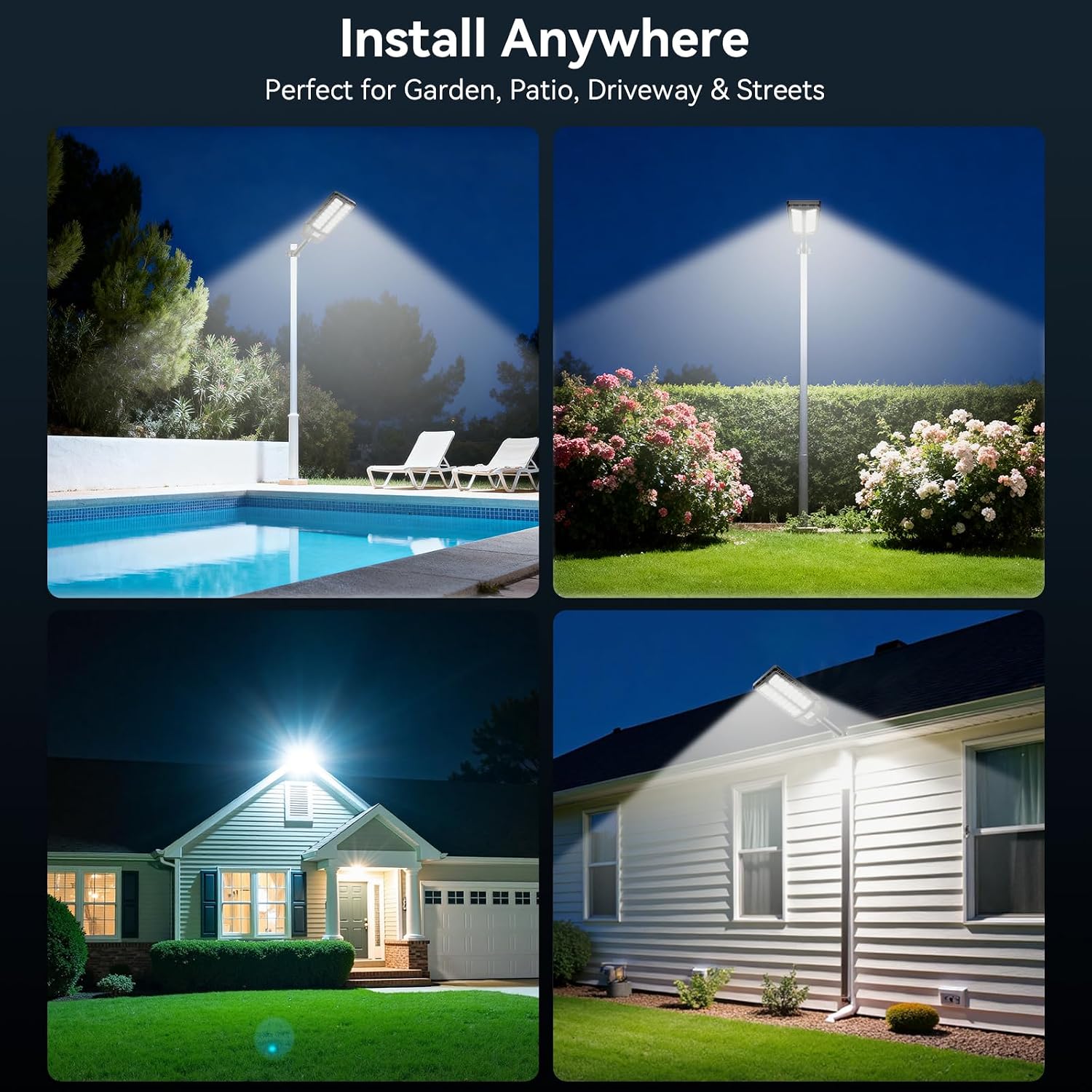 Thumbnail 6 de JADIDIS 800W Lampione solare con telecomando: luce LED ad alte prestazioni per esterni