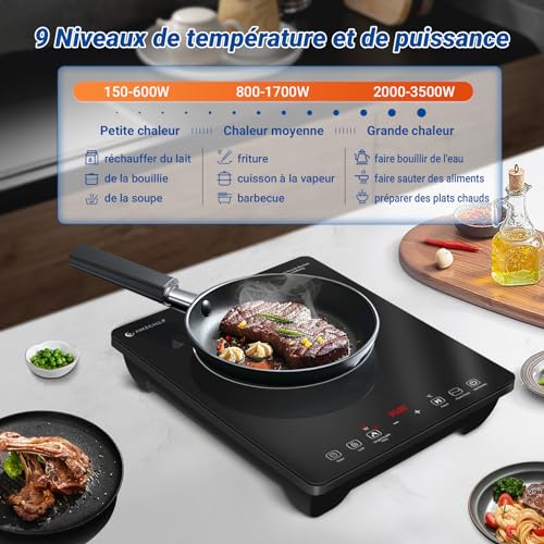 Thumbnail 3 de AMZCHEF Plaque à Induction 3500W à double anneau — contrôle précis et sécurité renforcée