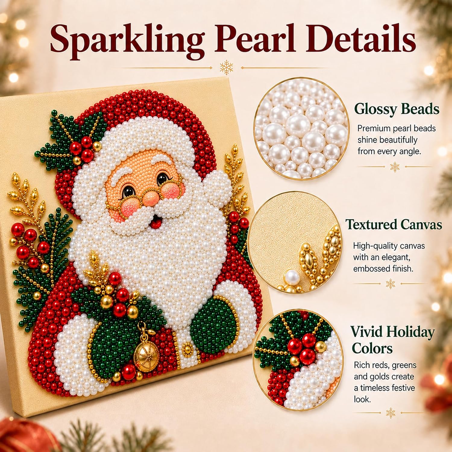 Detalle de Diamond and Pearl Christmas Art Kit, 10 x 10 in
