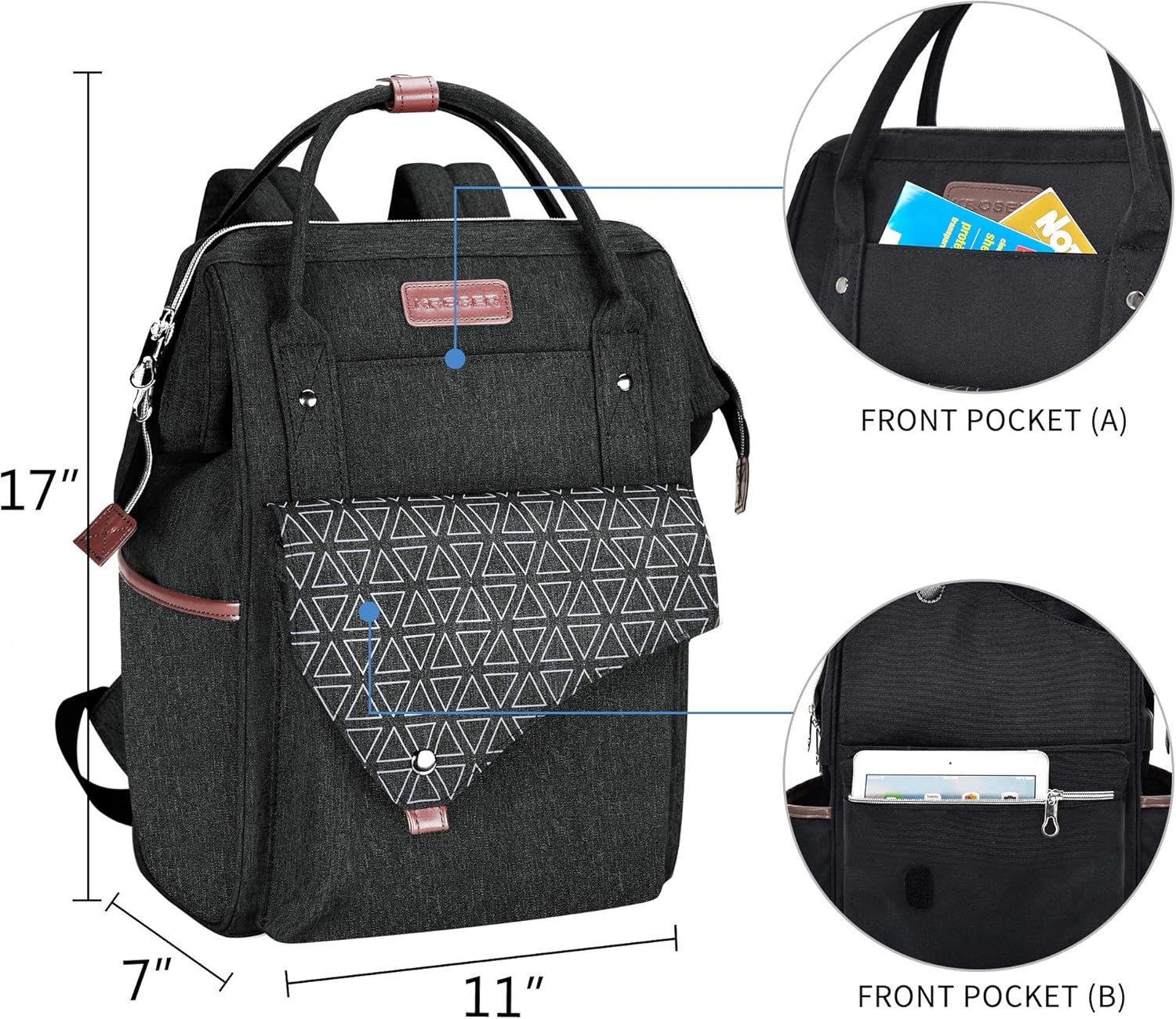 Thumbnail 3 de KROSER 15.6 Inch Laptop Backpack — Stylish, Water-Repellent Work & Travel Bag