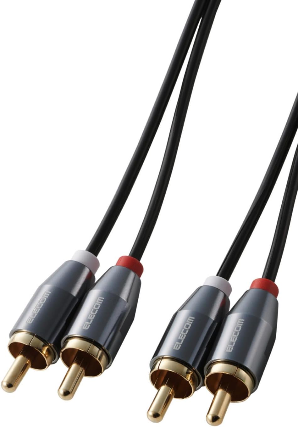 Detalle de エレコム ECDH-WR10BK RCAオーディオケーブル 1m 金メッキプラグ・高純度OFC