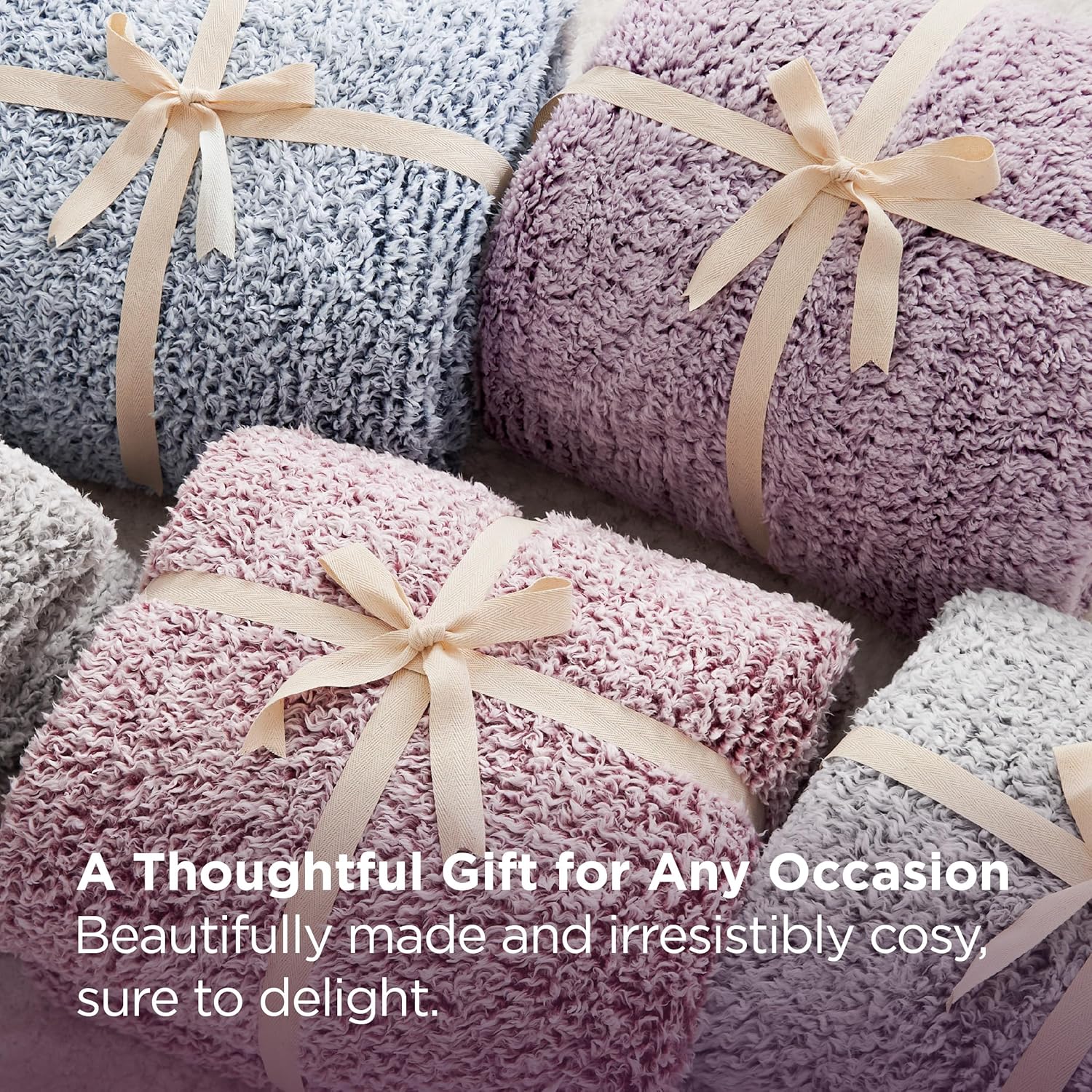 Thumbnail 5 de Bedsure Fleece Sherpa Throw Blanket – Single 130x150cm, Light Grey