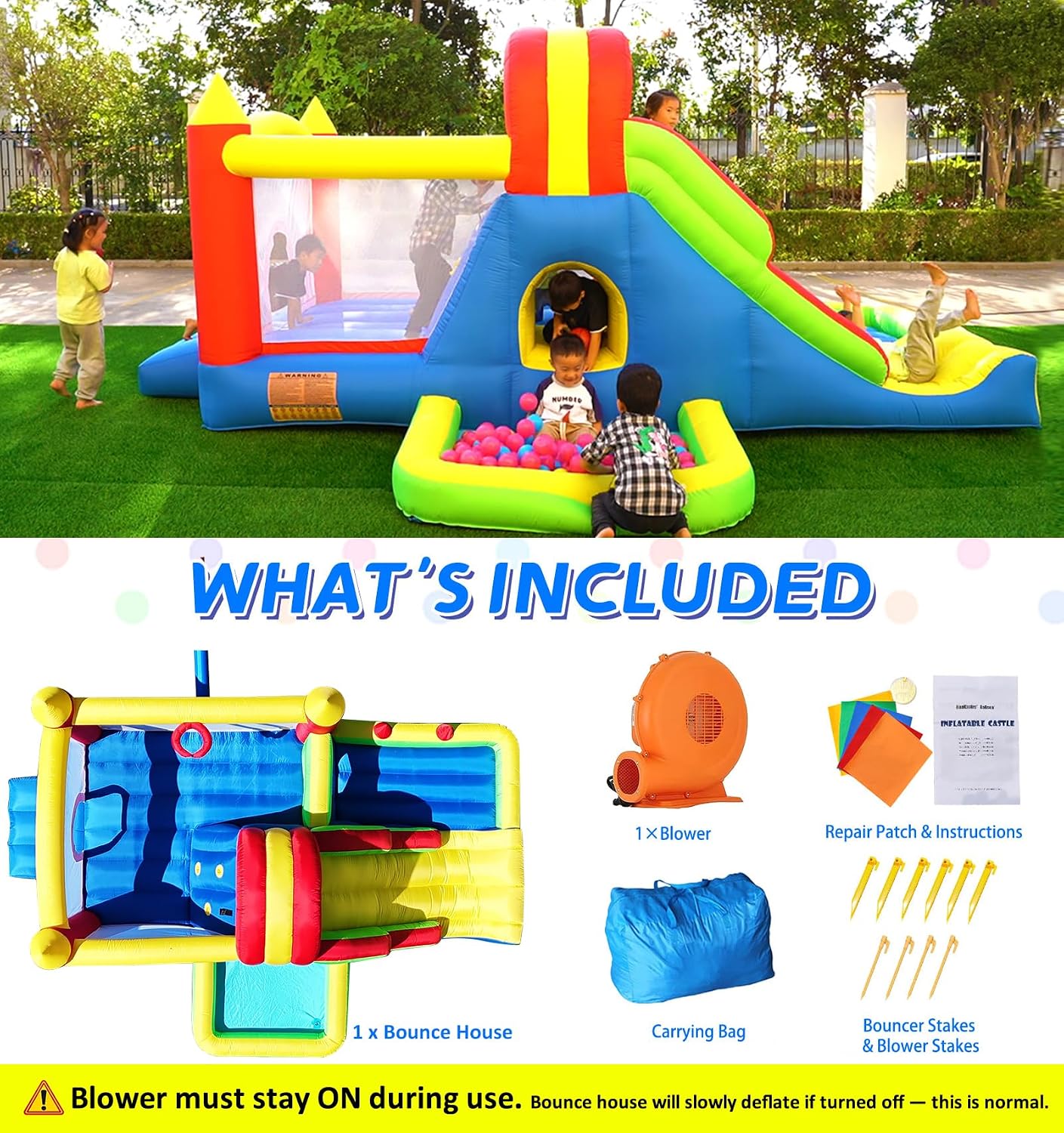 Thumbnail 6 de HuaKastro Large Bounce House 15.2' x 10.8