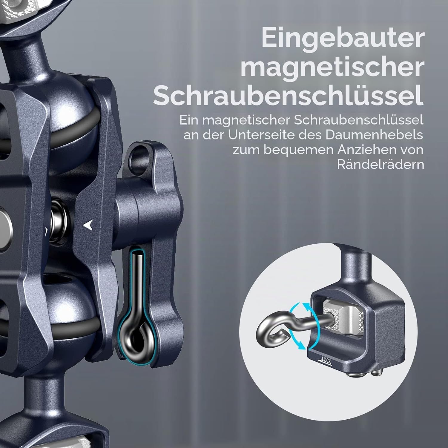 Thumbnail 5 de SMALLRIG 3873 Dual Ball Heads Magic Arm mit 1/4"-20 Schrauben, 6 kg Traglast, 88 g