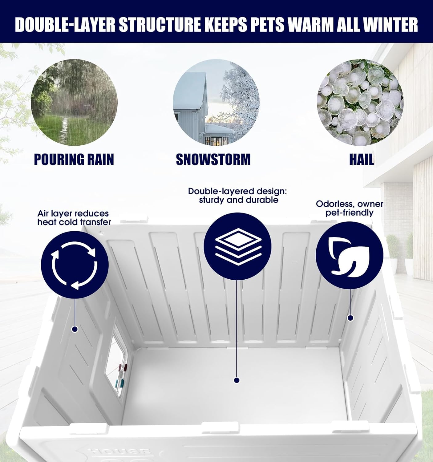 Thumbnail 4 de Plastic Outdoor Cat House – Waterproof shelter with escape door for feral or outdoor cats