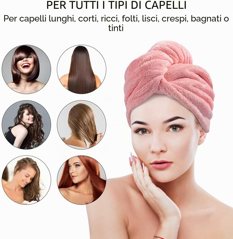 Thumbnail 5 de URAQT Asciugamano Per Capelli, 3 Pcs: turbante in microfibra per asciugatura rapida e protezione capelli