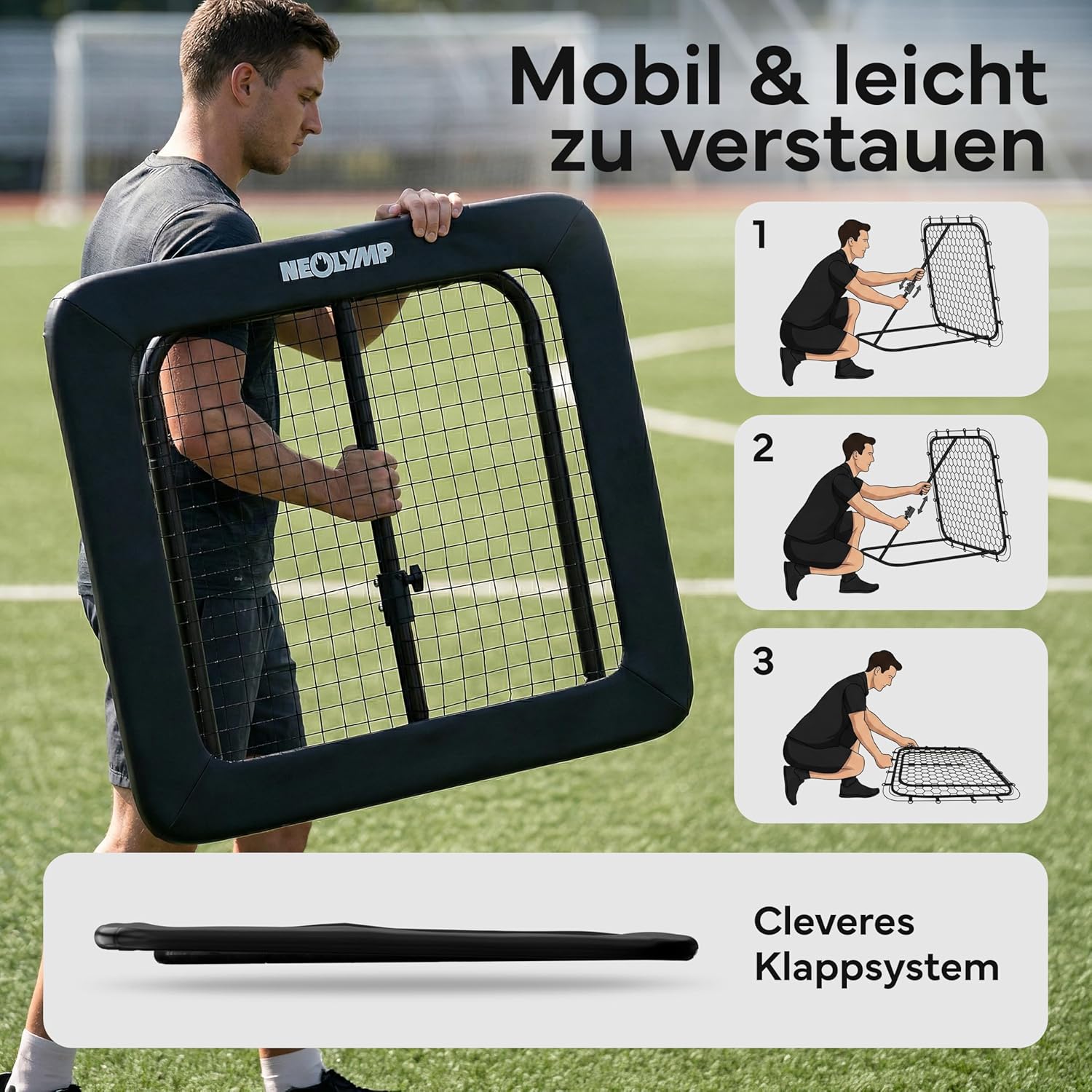 Thumbnail 6 de NEOLYMP Rebounder Fußball – Stufenlos verstellbar, robuster Metallrahmen, indoor/outdoor