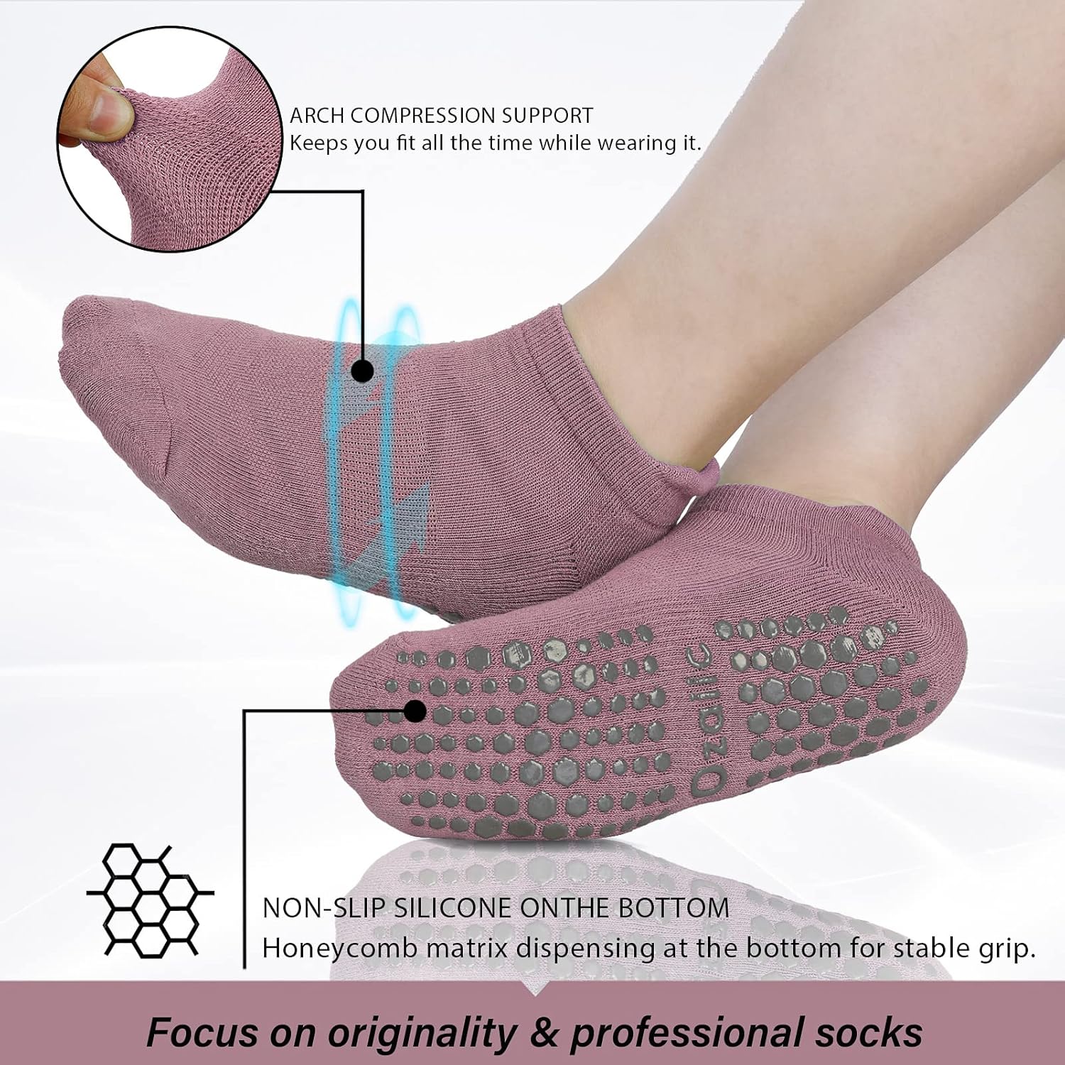 Thumbnail 3 de Ozaiic Yoga Socks with Grips: Non-Slip Cushioned Socks for Yoga, Pilates and More