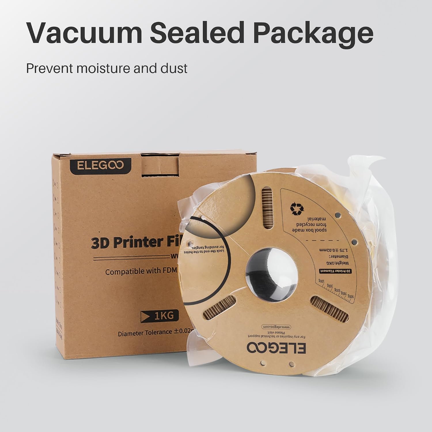 Detalle de ELEGOO Metal PLA Filament 1.75mm Copper (1kg) – Metallic shiny, metal-filled look for most FDM printers
