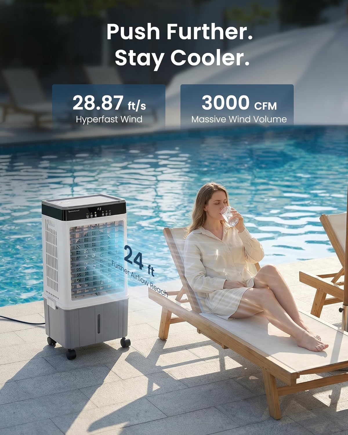 Detalle de Air Choice Swamp Cooler, 3000CFM 31" Evaporative Air Cooler