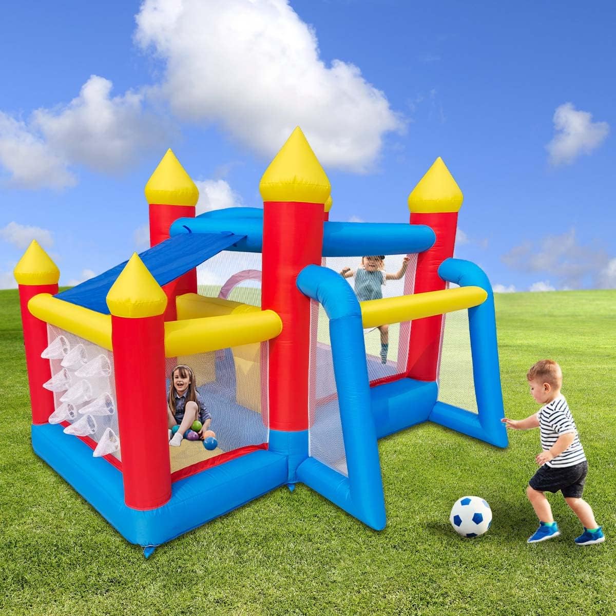Detalle de Ballsea Bouncy Castle with Fan for Children aged 3–8, Indoor 312 x 272 x 200 cm