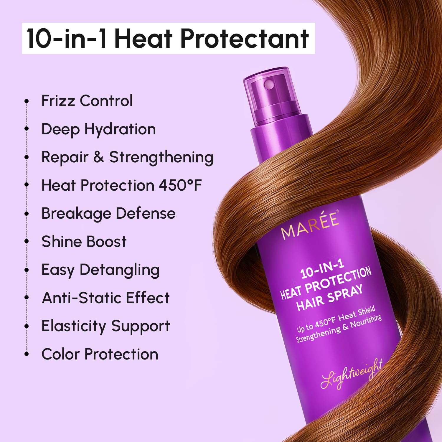 Detalle de MAREE 10-in-1 Heat Protection Spray 450°F