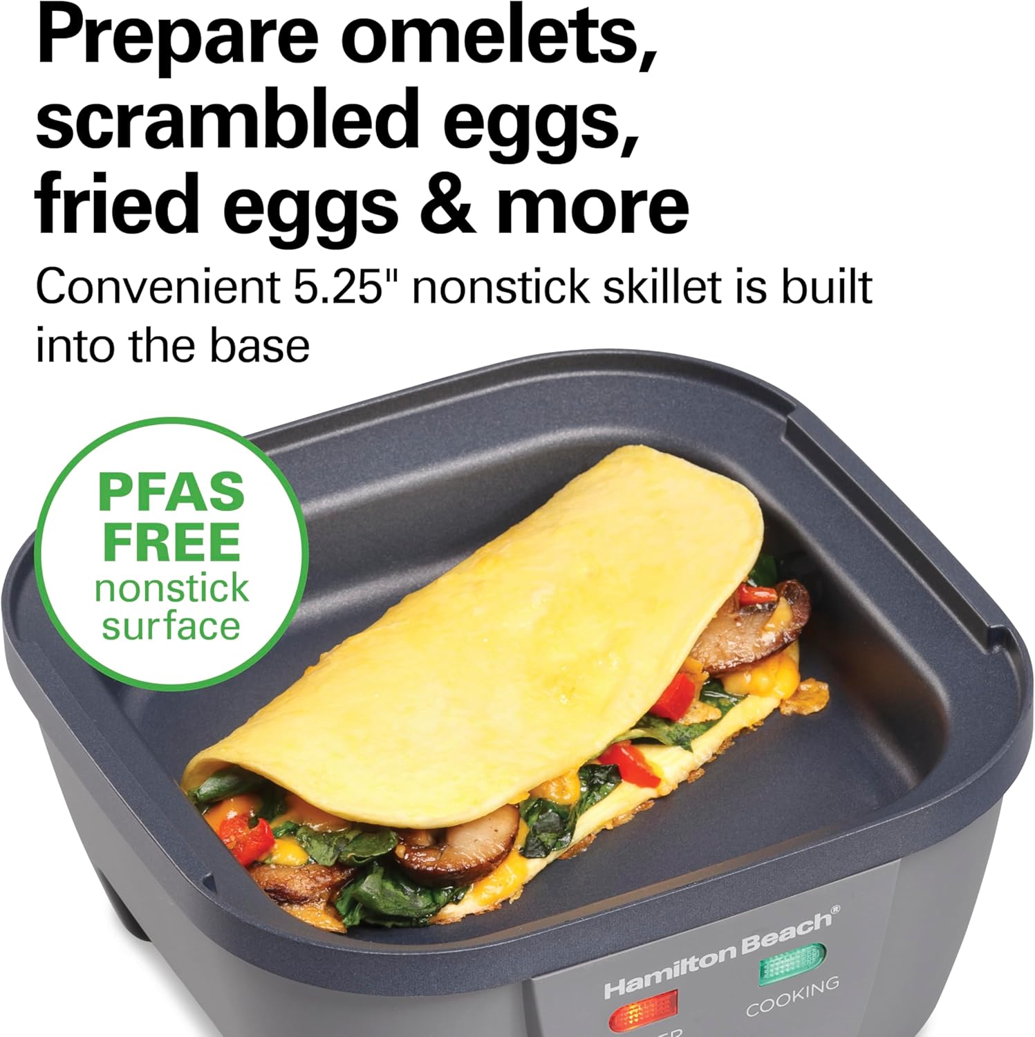 Detalle 2 de Hamilton Beach 6-in-1 Egg Cooker with 5.25" Skillet