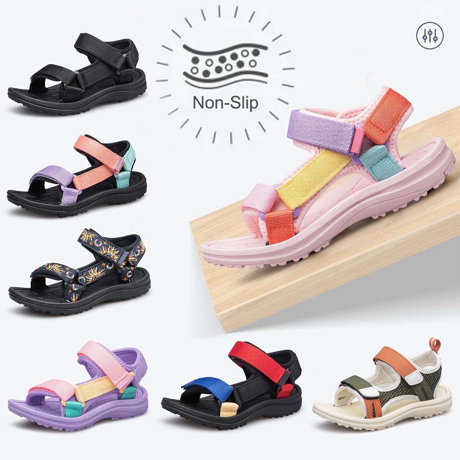 Detalle de vibdiv Boys Girls Sandals Open-Toe Summer Outdoor Unisex Child Sport Sandals