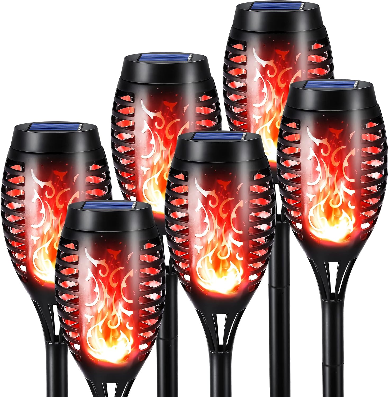 Detalle de Geemoo Solar Flickering Flame Lights 6 Pack