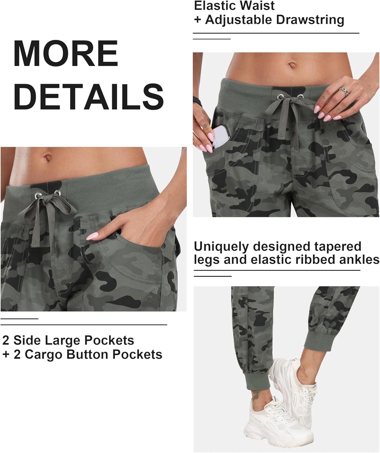 Thumbnail 4 de MoFiz Women's Lightweight Hiking Cargo Pants: Quick-Dry, Stretchy Comfort for Outdoor Adventures