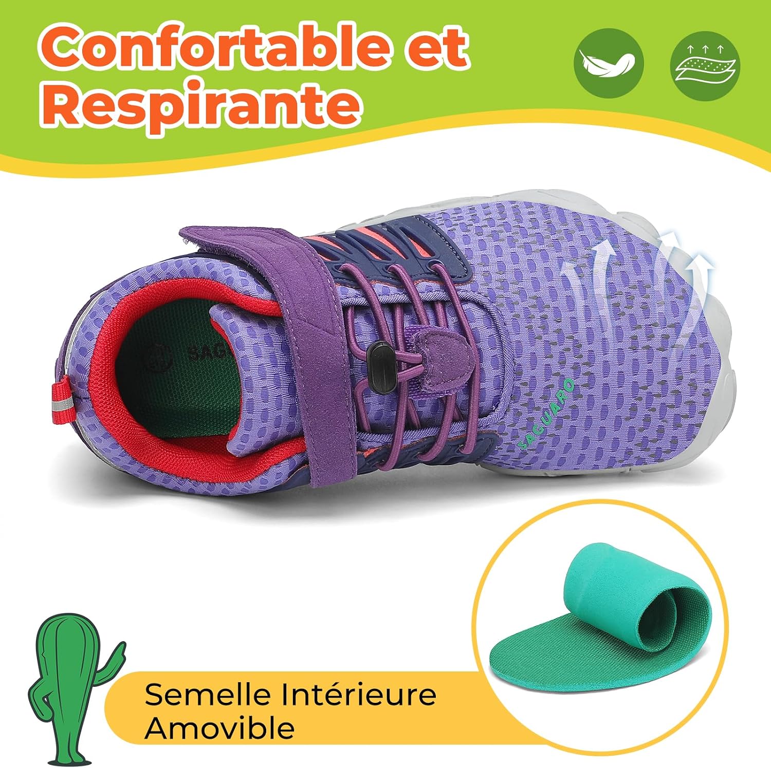 Detalle 1 de SAGUARO Chaussures Minimalistes Enfant Noir GR24-36