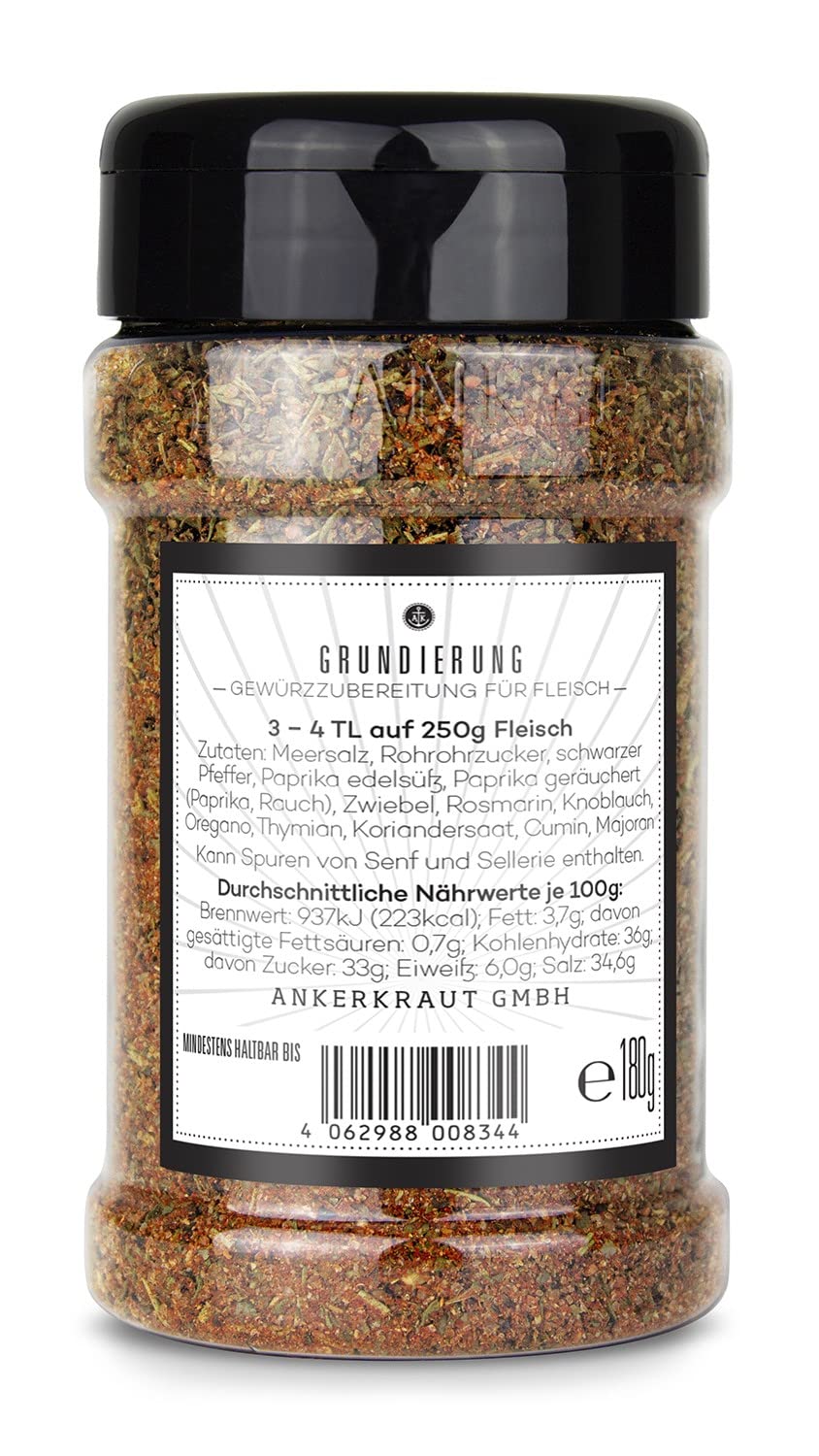 Detalle 2 de Ankerkraut Grundierung Gewürz – 180 g im Streuer für intensiven Grillgeschmack