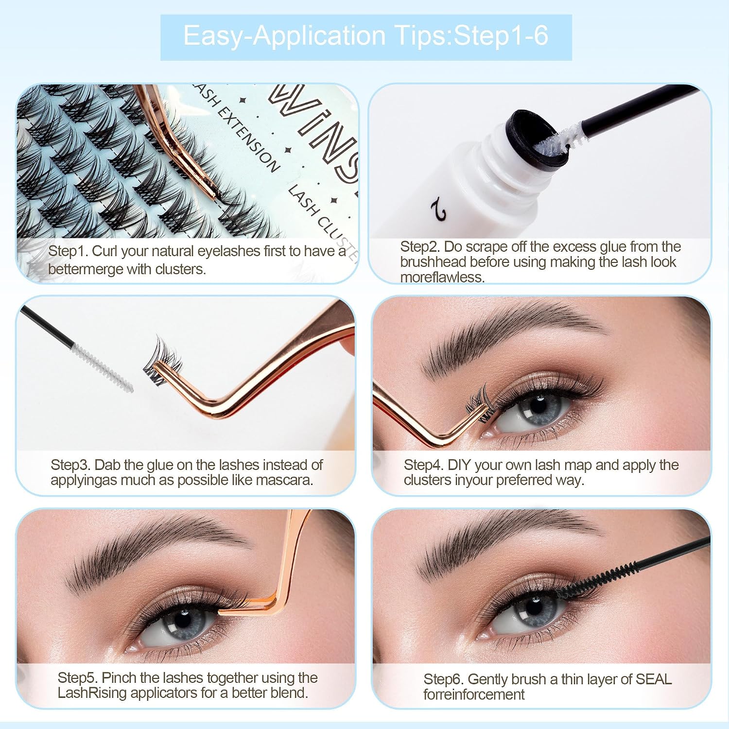 Thumbnail 6 de DIWINSH Cluster Wimpern 14 mm DIY
