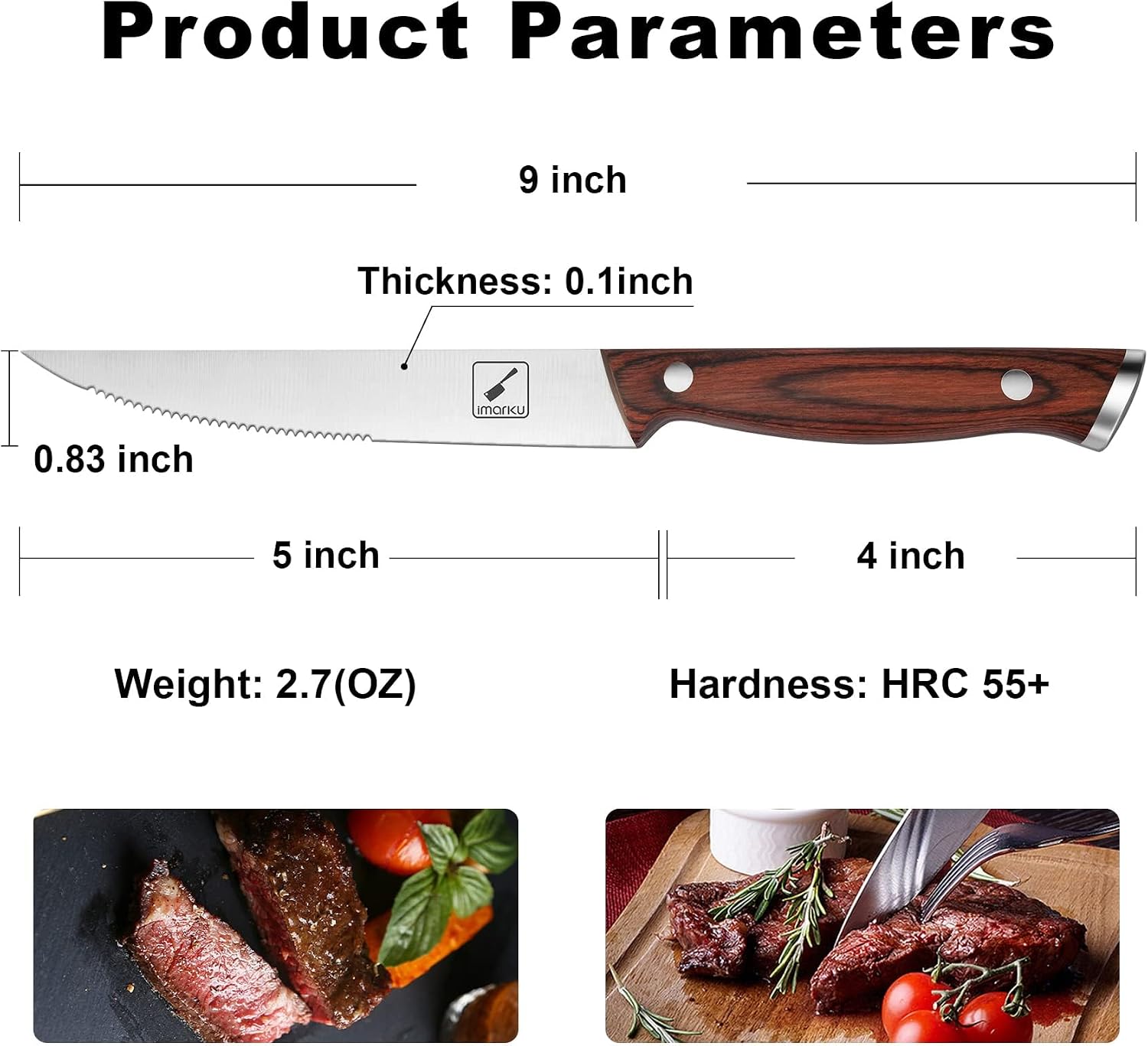 Detalle de imarku Steak Knife Set, 9-inch
