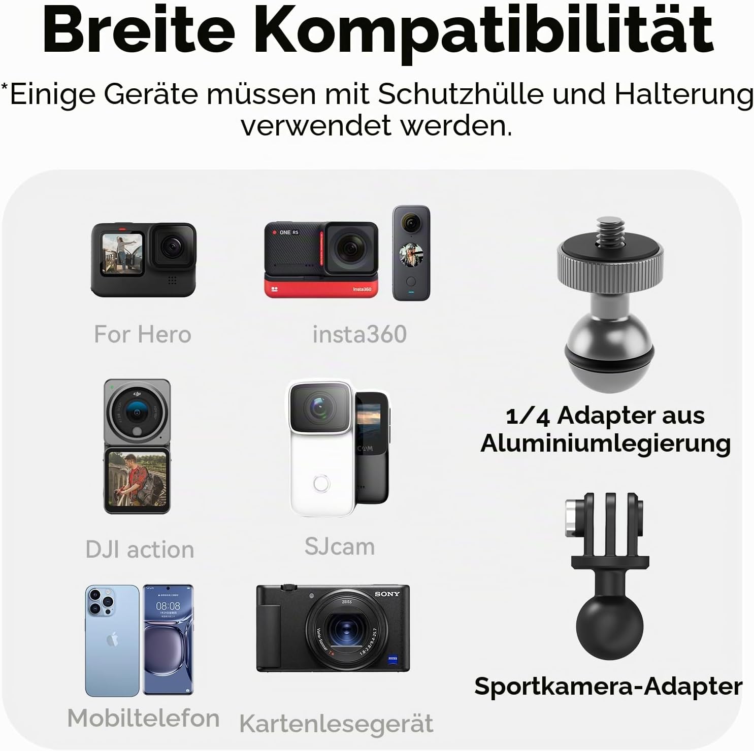 Detalle 2 de TELESIN Motorrad Halterung für Action-Cams mit 360°