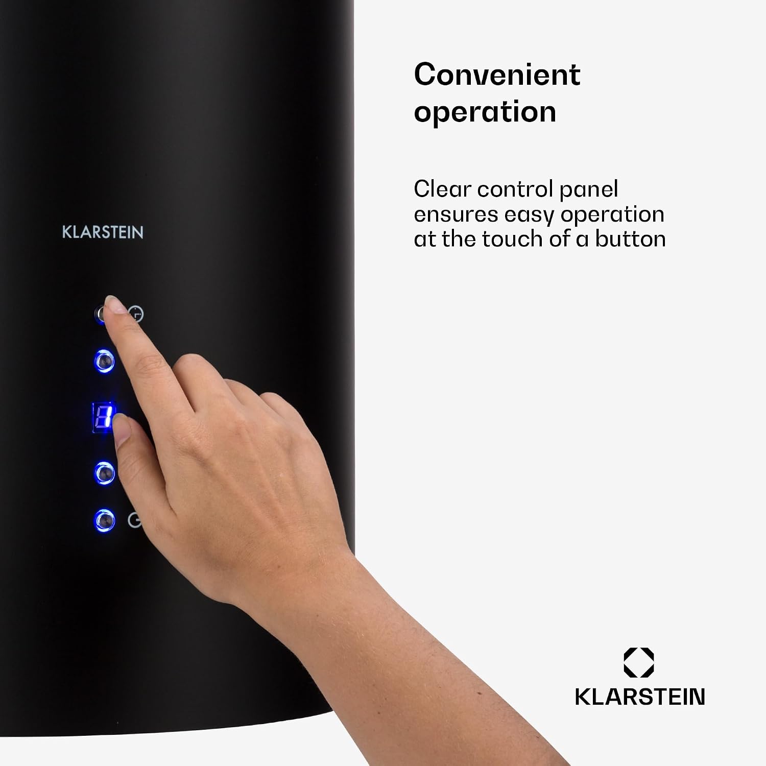 Detalle de Klarstein Barett 10032303 köksfläkt för köksö, LED och tre hastigheter