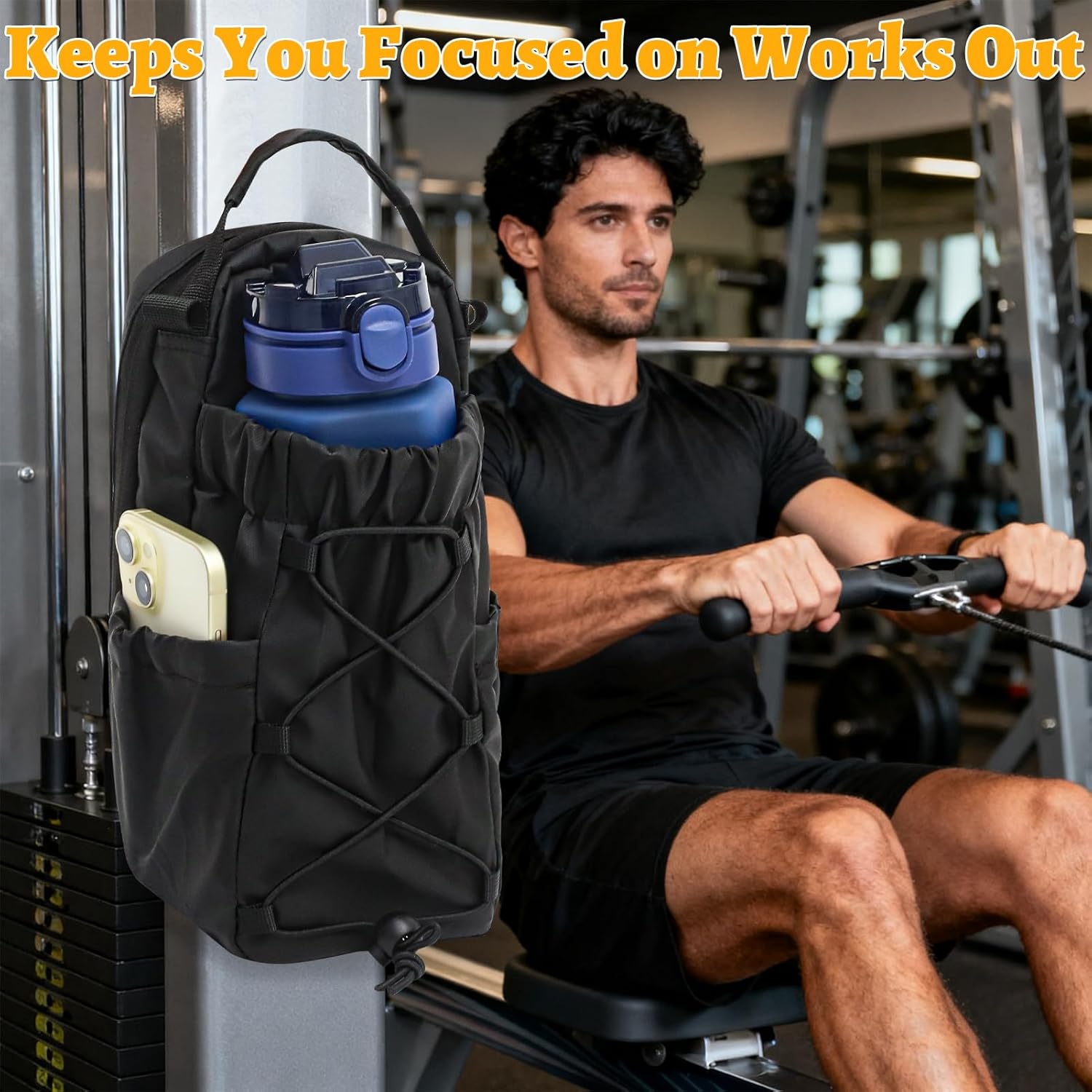 Thumbnail 3 de Magnetic Gym Bag Water Bottle Carrier with Adjustable Strap and Pockets