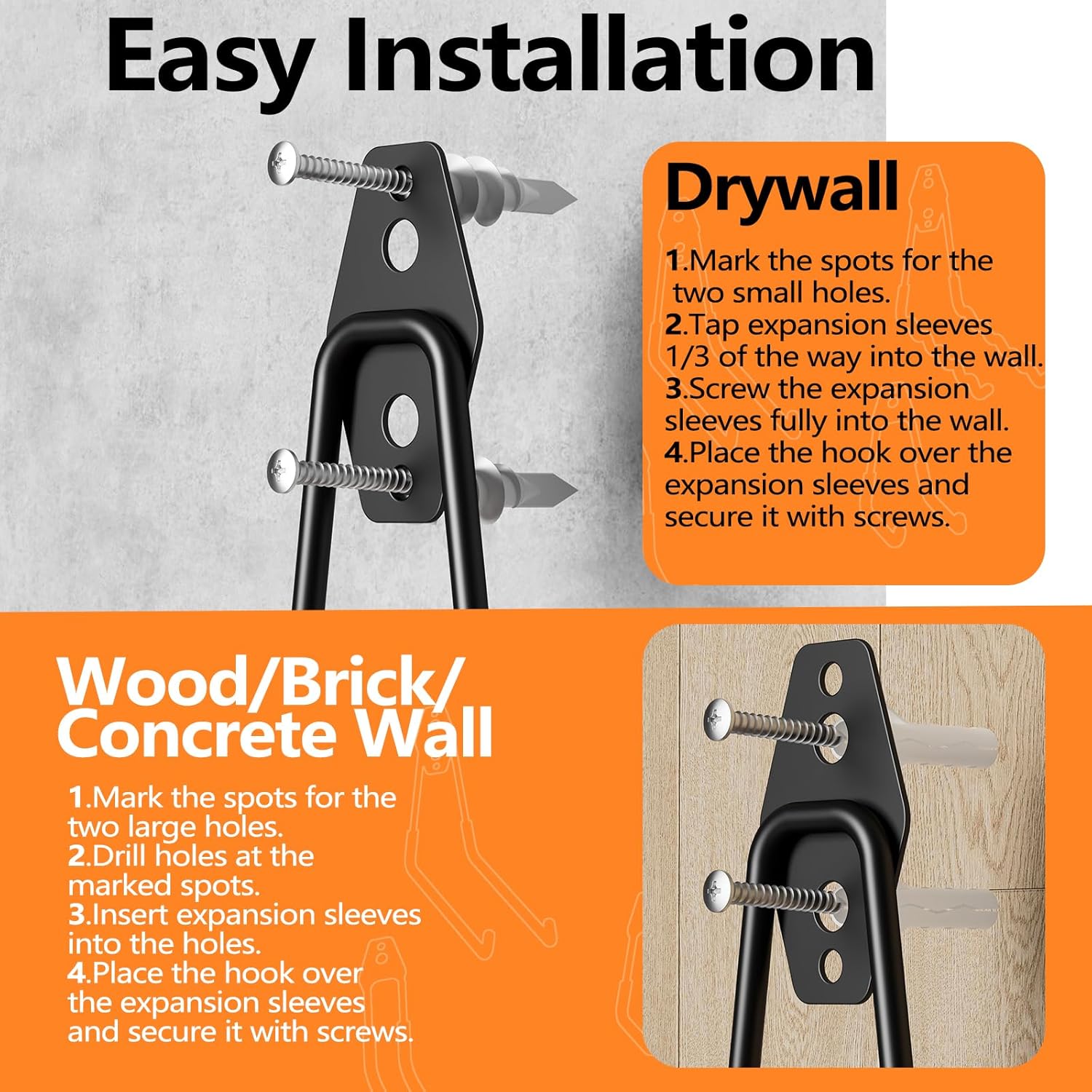 Thumbnail 4 de Kitmiido Garage Hooks Wall Mount 10-Pack