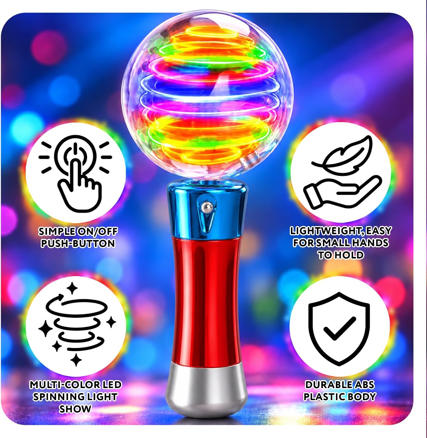 Thumbnail 4 de ArtCreativity Spinning Light Up Toy Wand 7.5