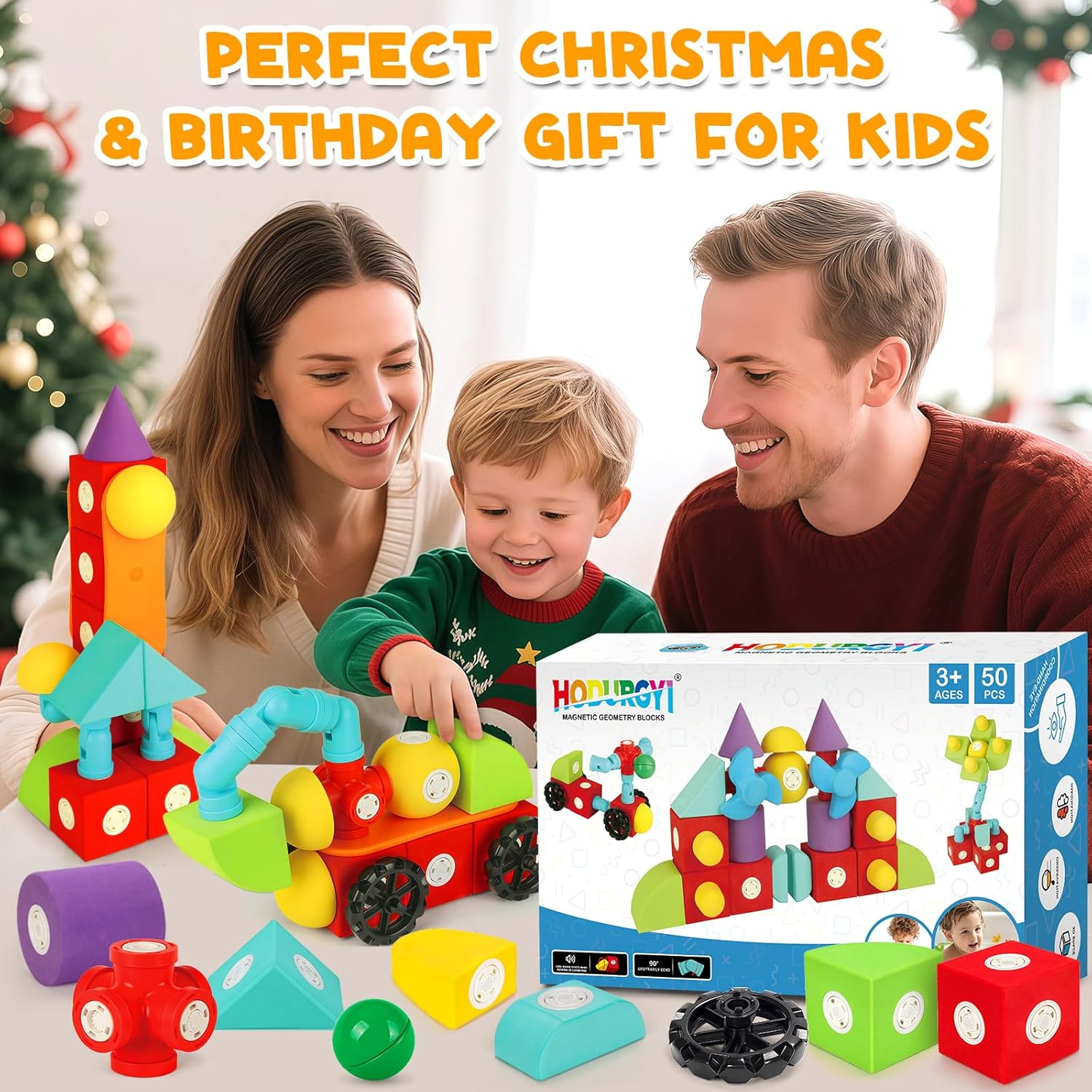 Thumbnail 4 de Hodurgyi 50 PCS Magnetic Foam Blocks for Kids 🎲