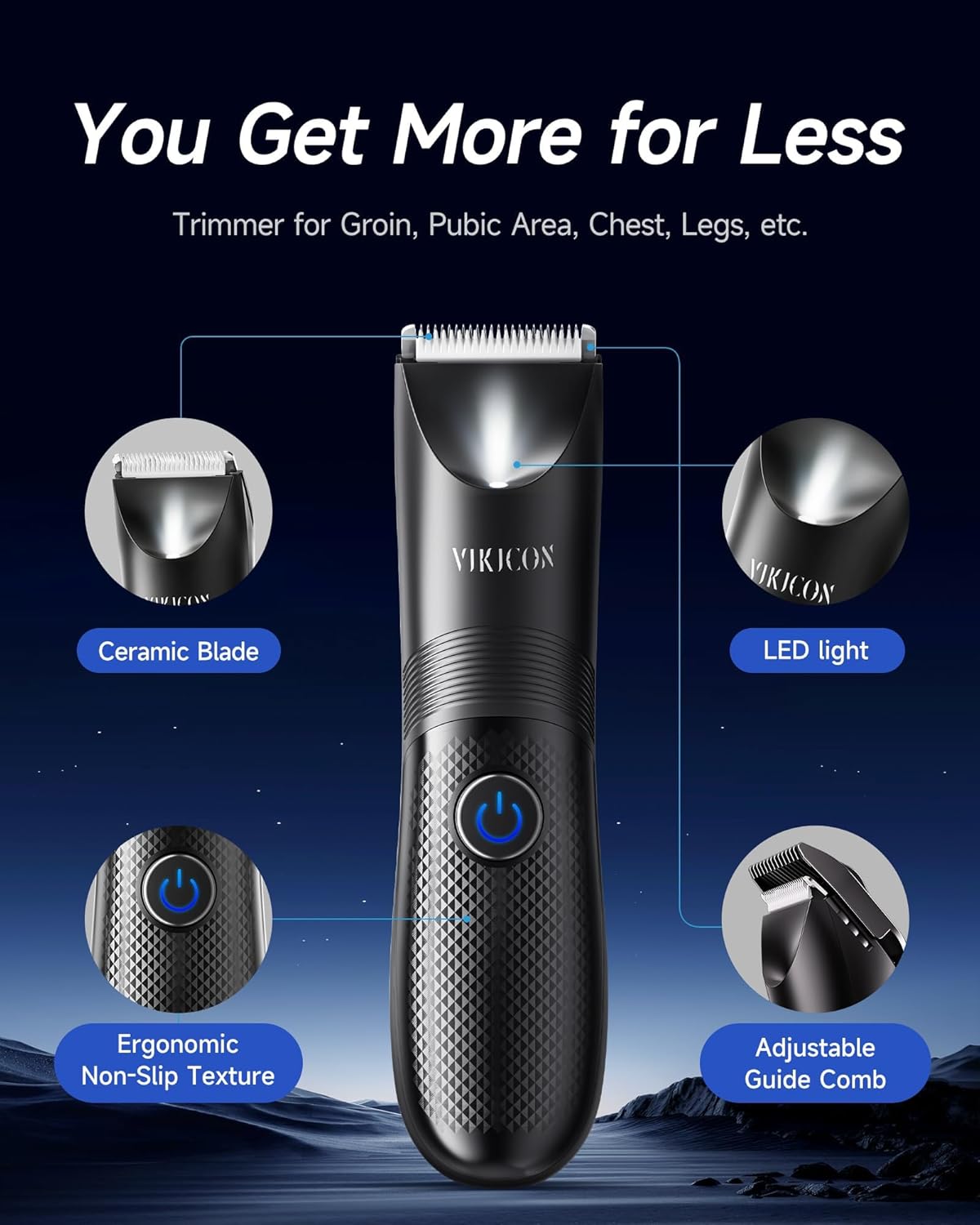 Detalle 2 de VIKICON Manscape Body Trimmer 1 IPX7