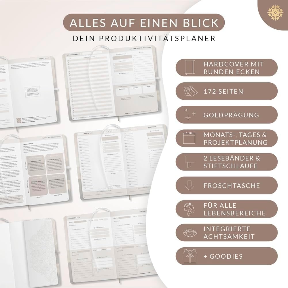 Thumbnail 6 de Lebenskompass Erfolgsjournal FOKUS PLAN 124 Tage Tagesplaner 📔