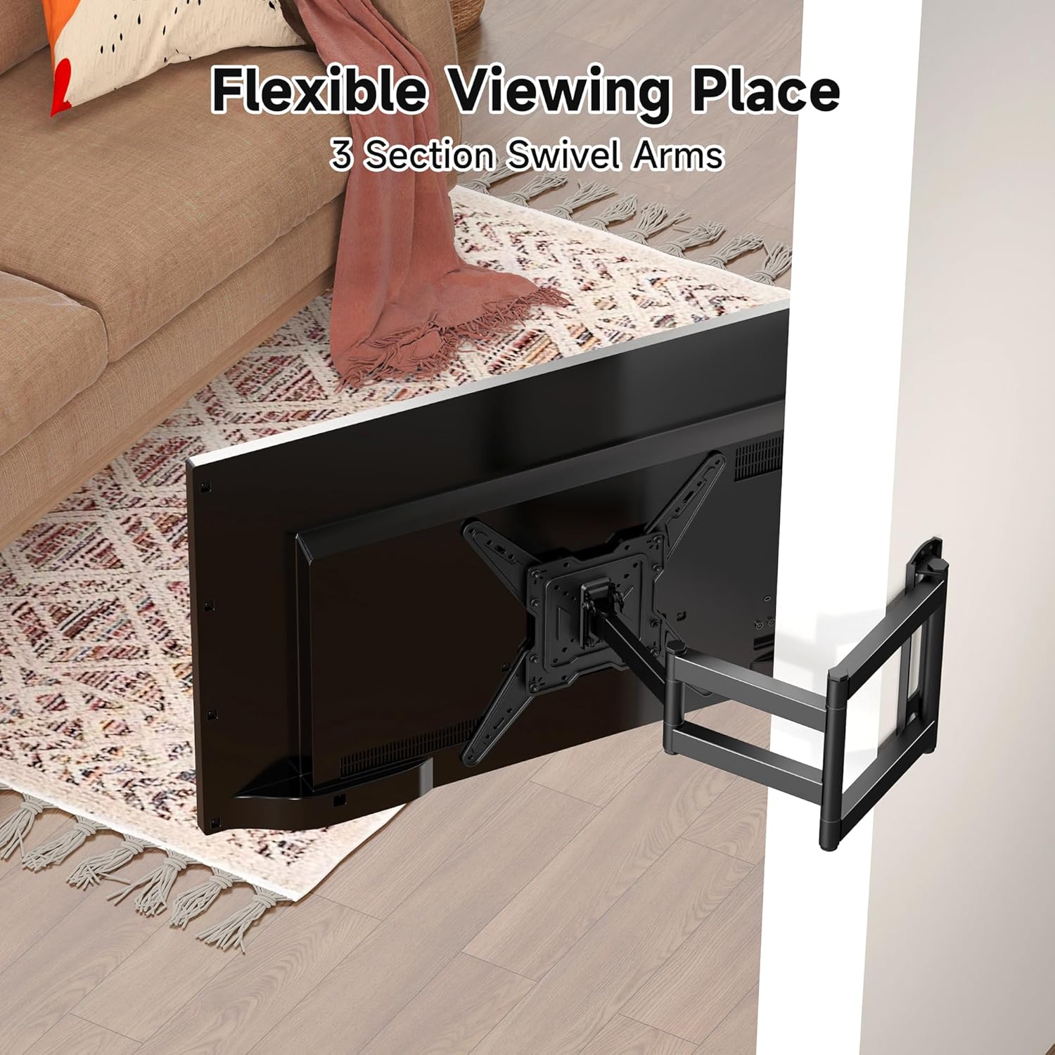 Detalle de XINLEI TV Wall Bracket Tilt Swivel Wall Mount (23–65"), Extendable up to 748mm