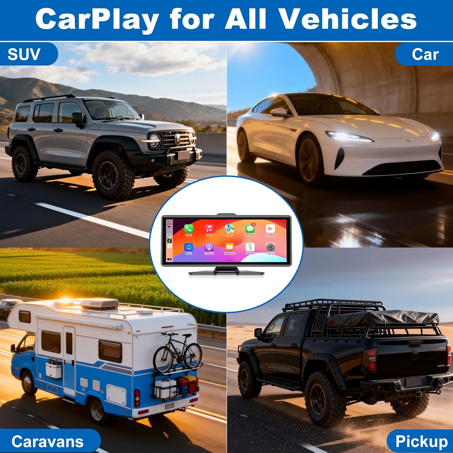 Thumbnail 6 de 10.26-Inch Wireless CarPlay Screen with 4K Dash Cam and Dual Camera System