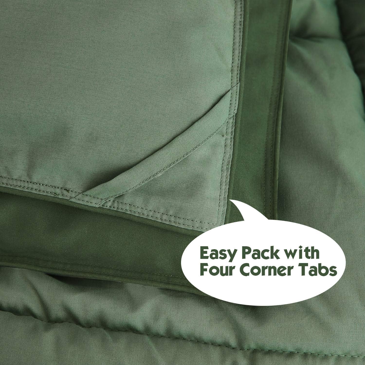 Thumbnail 5 de HIG 3pc Green Queen Comforter Set (All-Season Reversible Down Alternative) with Corner Tabs