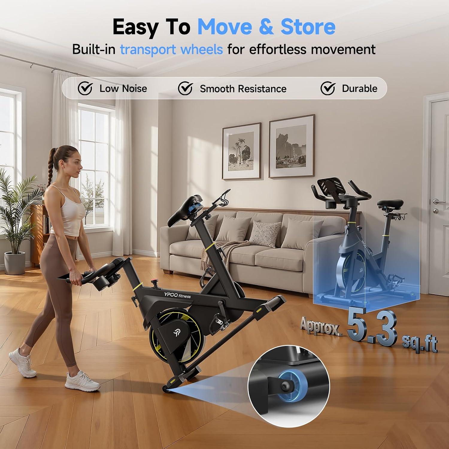 Detalle 2 de YPOO Magnetic Spin Bike 350LB capacity