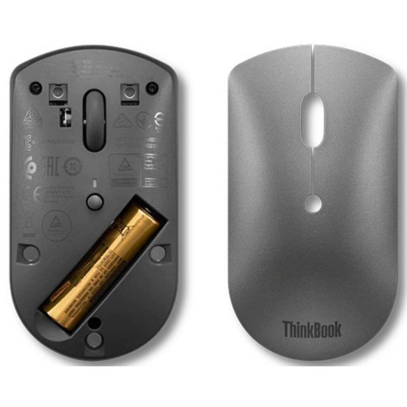 Detalle de Ratón Lenovo inalámbrico Bluetooth 2400 DPI ambidiestro gris