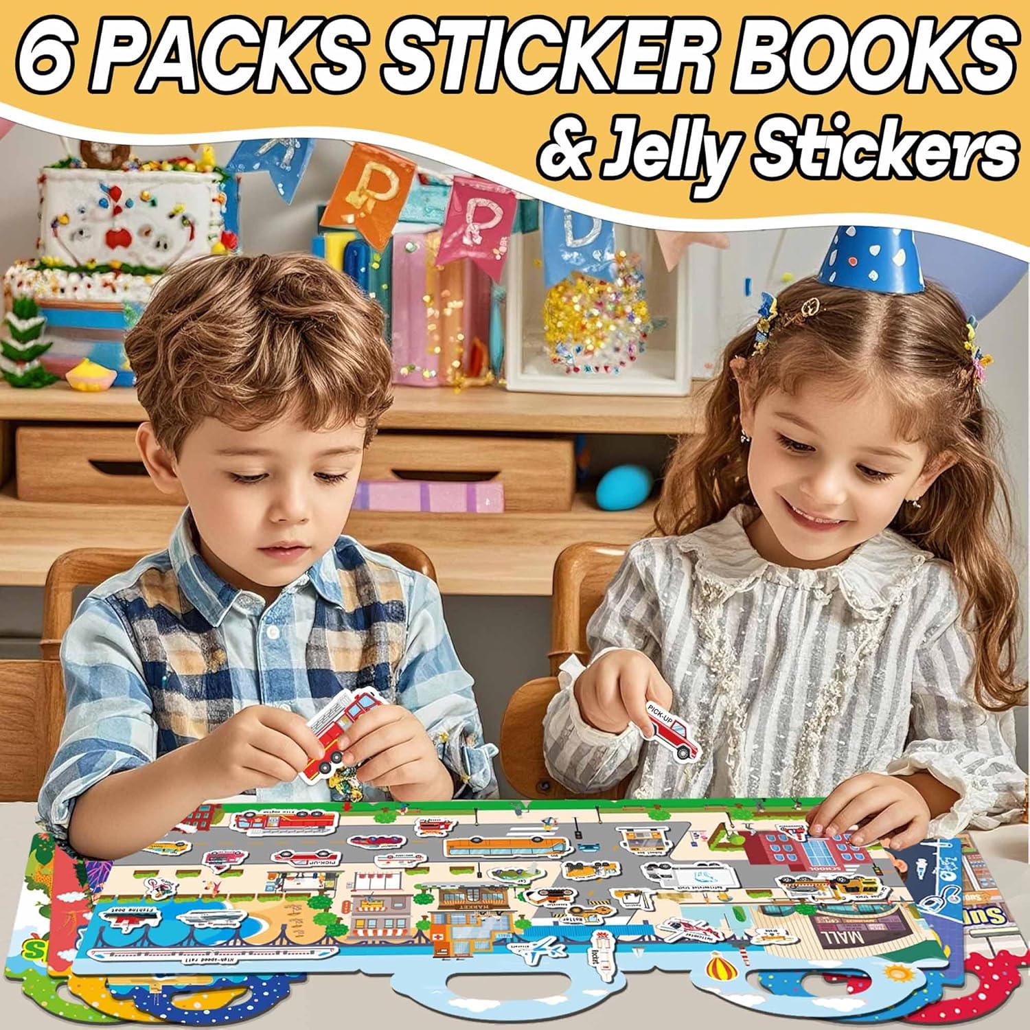 Detalle 2 de iGetooy 6 Sets Reusable Sticker Book for Toddlers