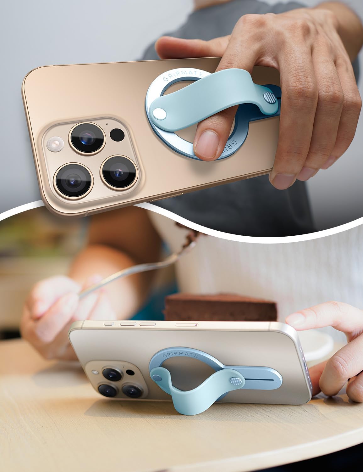 Thumbnail 5 de GripMate CX--BDZJ-Blue MagSafe Phone Grip and Stand, Blue Aluminum-Silicone